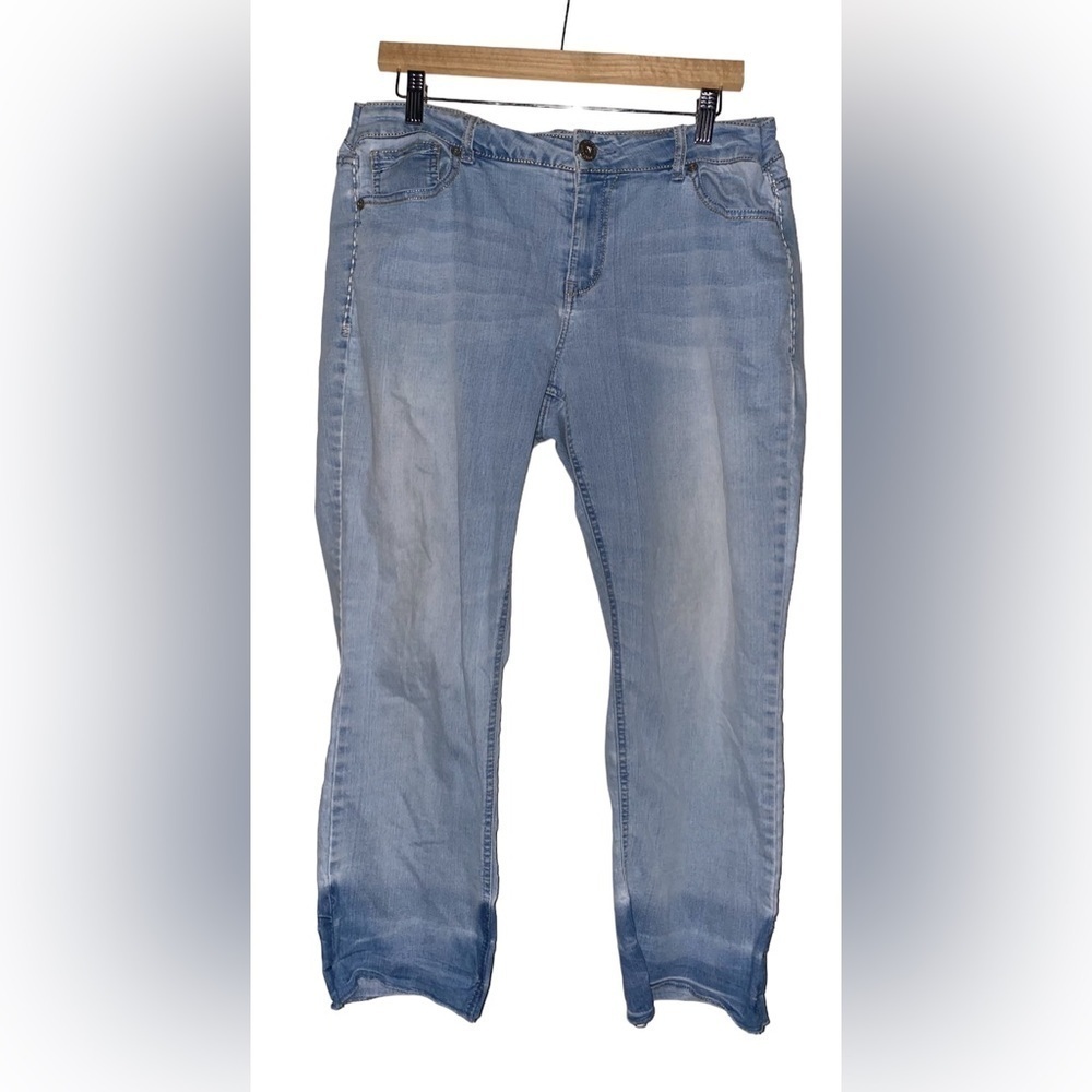 Vintage Jordache Retro‎ Light Wash Skinny Cropped Women 14 Denim Jeans Y2K